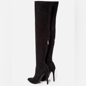 JustFab Black Heeled Stiletto Boots